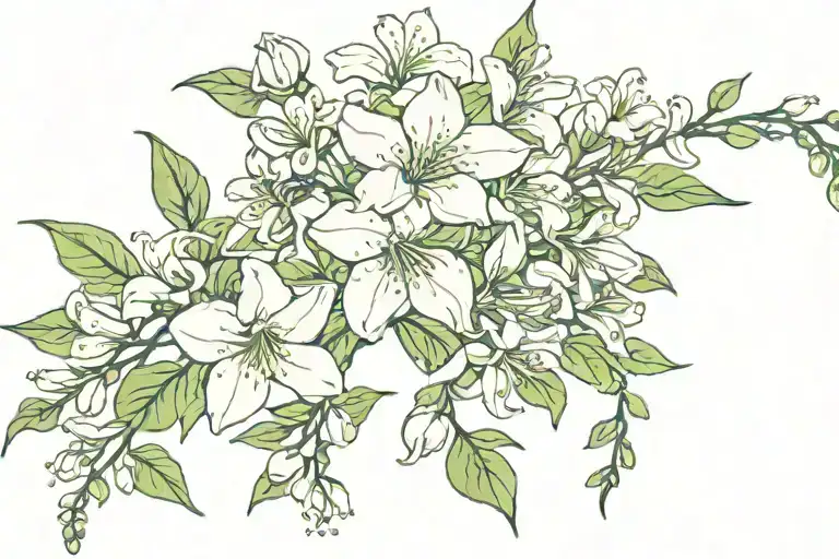 jasmine flower vine tattoo design idea