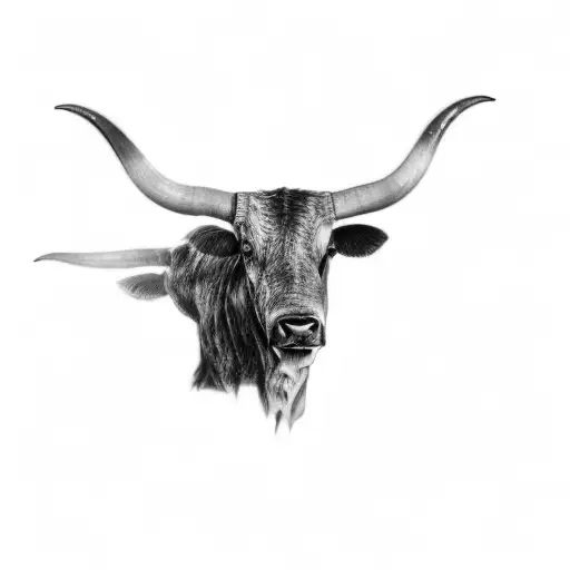 a longhorn bull tattoo design idea