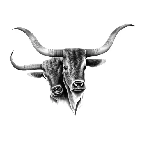 a longhorn bull tattoo design idea