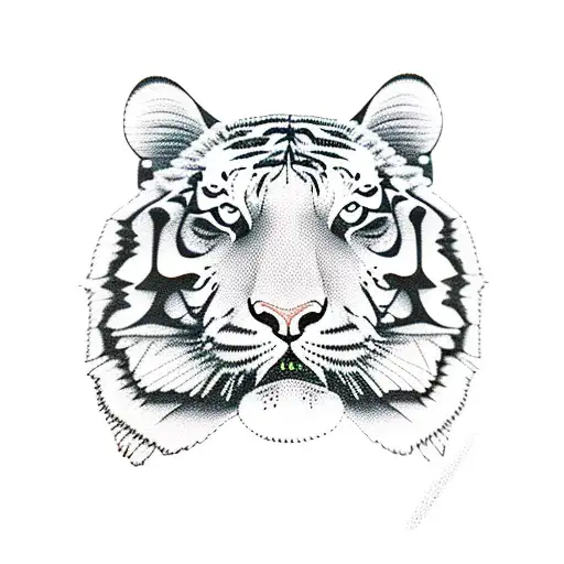 Tiger head cartoon tattoo design idea