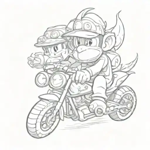 diddy Kong racing car speeding tattoo design idea