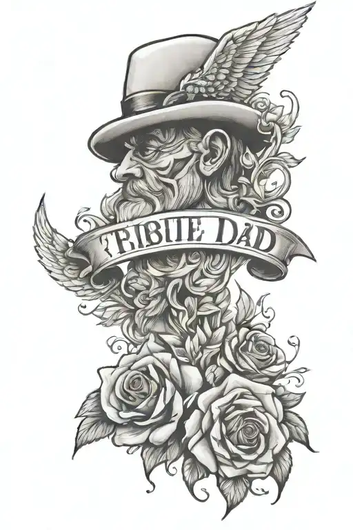 tribute to dad memorial tattoo design idea