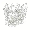 heaven vs hell tattoo design idea