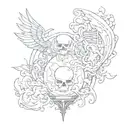 heaven vs hell tattoo design idea