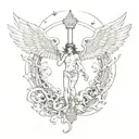 heaven vs hell tattoo design idea