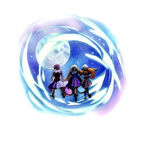 crystal moon tattoo design idea