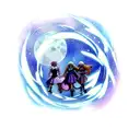 crystal moon tattoo design idea