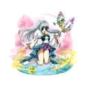 crystal moon tattoo design idea