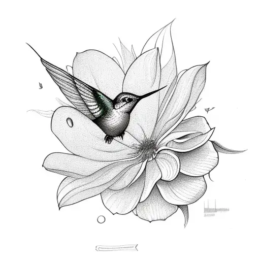 a humming bird and a flower with the words O dia amanheceu tão lindo eu durmo e acordo sorrindo tattoo design idea