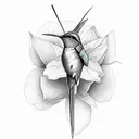 a humming bird and a flower with the words O dia amanheceu tão lindo eu durmo e acordo sorrindo tattoo design idea