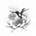 a humming bird and a flower with the words O dia amanheceu tão lindo eu durmo e acordo sorrindo tattoo design idea