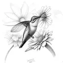 a humming bird and a flower with the words O dia amanheceu tão lindo eu durmo e acordo sorrindo tattoo design idea