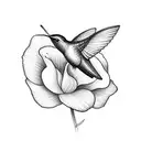a humming bird and a flower with the words O dia amanheceu tão lindo eu durmo e acordo sorrindo tattoo design idea