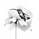 a humming bird and a flower with the words O dia amanheceu tão lindo eu durmo e acordo sorrindo tattoo design idea