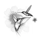 a humming bird and a flower with the words O dia amanheceu tão lindo eu durmo e acordo sorrindo tattoo design idea