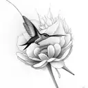 a humming bird and a flower with the words O dia amanheceu tão lindo eu durmo e acordo sorrindo tattoo design idea