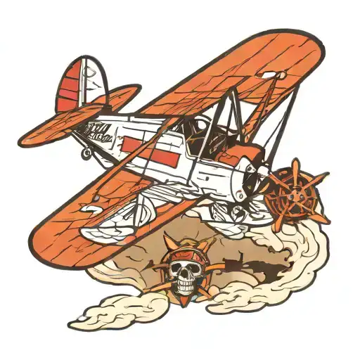 JMB VL3-sprint Airplane flying forward with skull as pilot tattoo design idea
