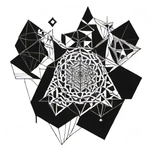 Incorporate a sleek and stylish трюковой самокат into a geometric design tattoo design idea