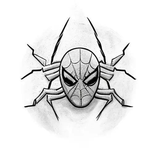 Spider-Man in a heroic pose with his web shooters tattoo design idea