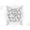  lavender with geometric triangles, circles, and lines around it tattoo design idea