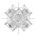  lavender with geometric triangles, circles, and lines around it tattoo design idea