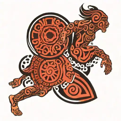 triathlon using Māori and Polynesian tribal patterns tattoo design idea