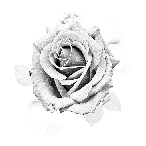 roses with long stem tattoo design idea