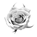 roses with long stem tattoo design idea