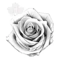 roses with long stem tattoo design idea