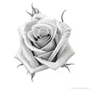 roses with long stem tattoo design idea