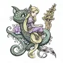 Rapunzel toothless tattoo design idea