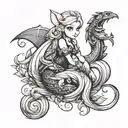 Rapunzel toothless tattoo design idea