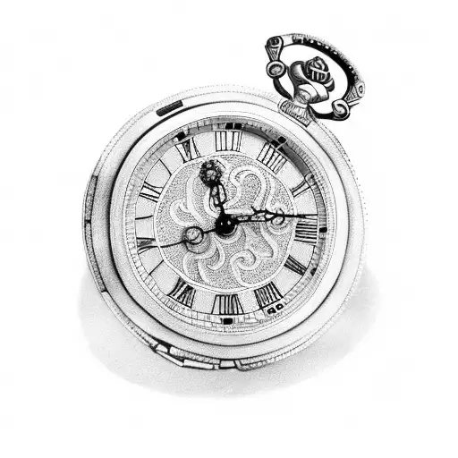 roman Pocket watch tattoo design idea
