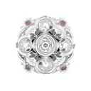 Yin and Yang symbol, with shapes surrounding it on the outside of the symbol that are symmetrical tattoo design idea