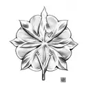 5 leaf clover with sword tattoo design idea