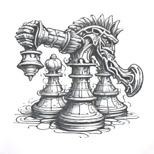 rook chess piece tattoo design idea