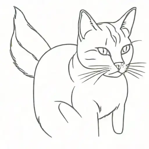Smiling Tabby Cat tattoo design idea
