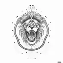 lion skull with cobra tattoo design idea