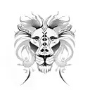 lion skull with cobra tattoo design idea