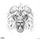 lion skull with cobra tattoo design idea
