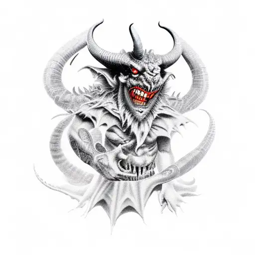 dancing devil tattoo design idea