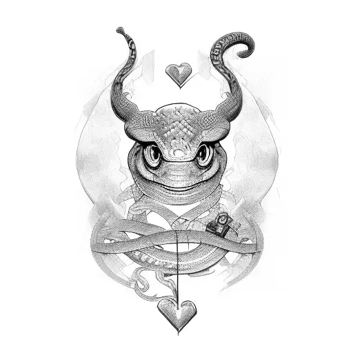 Rap; snake;money; sword; heart tattoo design idea