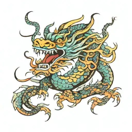eastern dragon tattoo design idea
