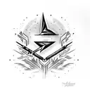 Drumstick with lightning bolt pattern tattoo design idea