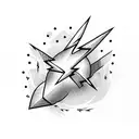 Drumstick with lightning bolt pattern tattoo design idea