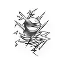 Drumstick with lightning bolt pattern tattoo design idea