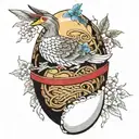 his death is at the end of a needle, the needle is in an egg, the egg is in a duck, the duck is in a hare, the hare is hidden in a chest, the chest hangs in chains on tattoo design idea