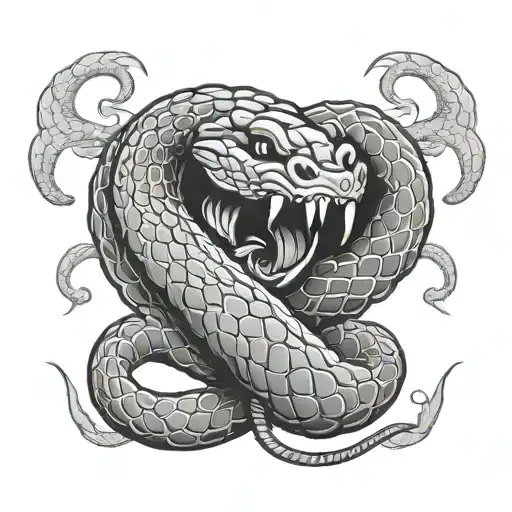 A stylized snake weaving through a pair of boxing gloves, symbolizing the balance between strength and agility tattoo design idea