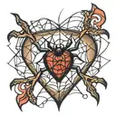 spider web heart tattoo design idea