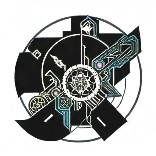 Tiwaz rune circle tattoo design idea